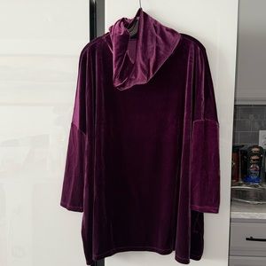 Purple Plumage Cowlneck Top